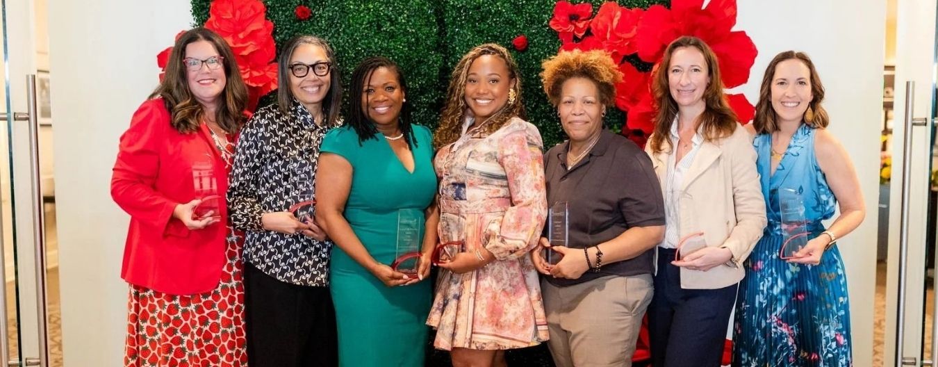 An image welcoming the seven inductees to the Loudoun Women's Hall of Fame.