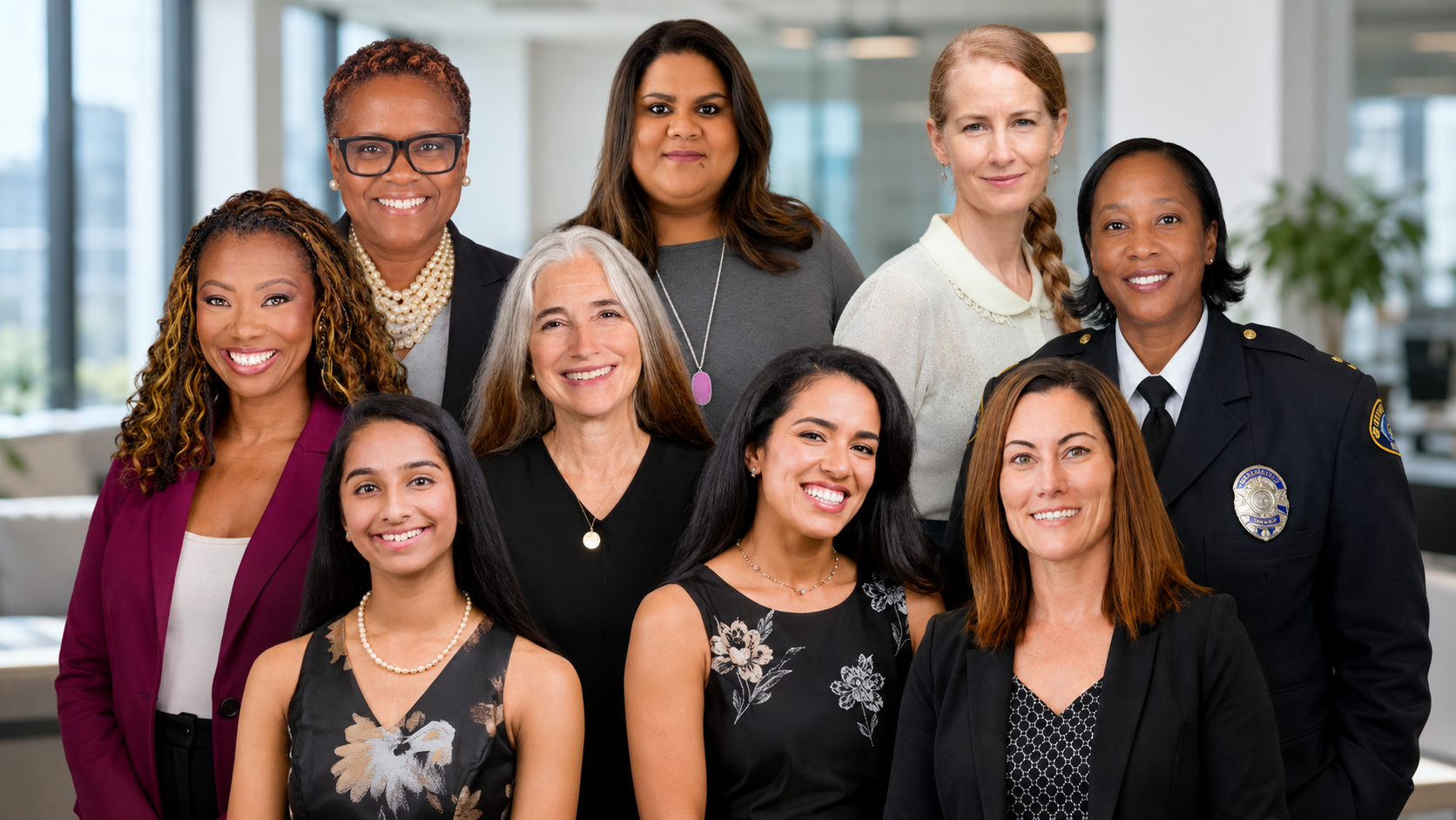 2023 LCWAG HOF Inductees: left to right, top to bottom - Michelle C. Thomas, Kris Loya, Sigrid Fry-Revere, Kindra Dionne, Karen Schaufeld, Vanessa Grigsby, Esha Venkat, Shreyaa Venkat, Katie Johnson